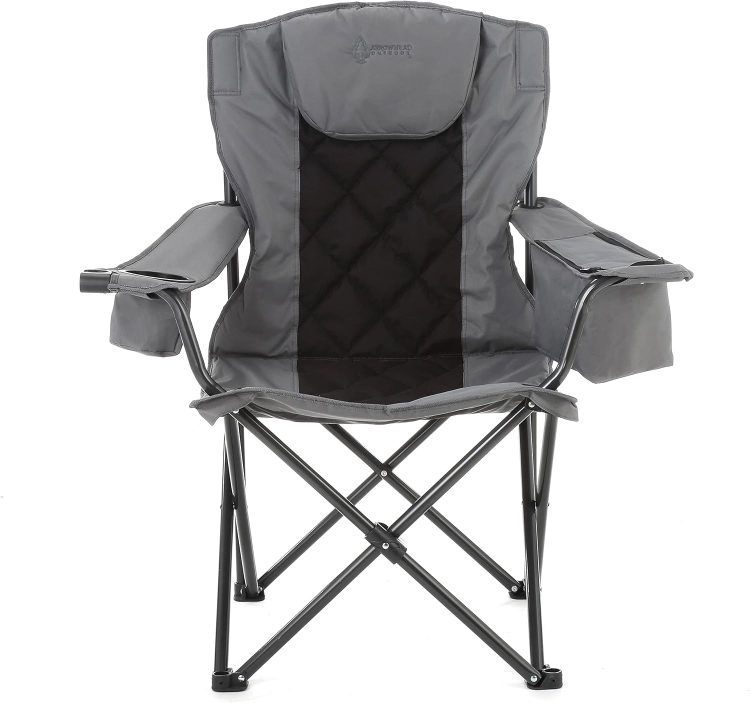 ARROWHEAD OUTDOOR Portable Folding Camping Quad Chair w/ 6-Can Cooler, Cup & Wine Glass Holders, Heavy-Duty Carrying Bag, Padded Armrests, Headrest & Seat, Supports up to 550lbs, USA-Based Support - Image 12