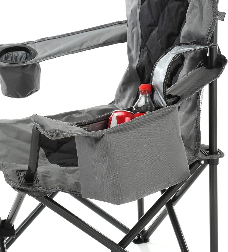 ARROWHEAD OUTDOOR Portable Folding Camping Quad Chair w/ 6-Can Cooler, Cup & Wine Glass Holders, Heavy-Duty Carrying Bag, Padded Armrests, Headrest & Seat, Supports up to 550lbs, USA-Based Support - Image 8