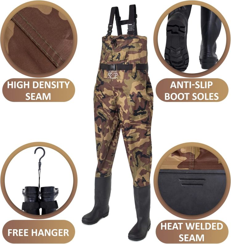 Chest Waders for Men with Boots Hunting Waders Fishing Boots Waders for Women Free Hangers - Image 3