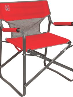 Coleman Outpost Breeze Folding Camp Chair with Cooling Mesh Back, Portable Outdoor Chair Supports up to 300lbs