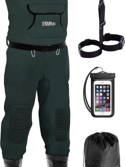 Foxelli Chest Waders, Waterproof 4mm Neoprene Hunting & Fishing Waders for Men & Women with Boots